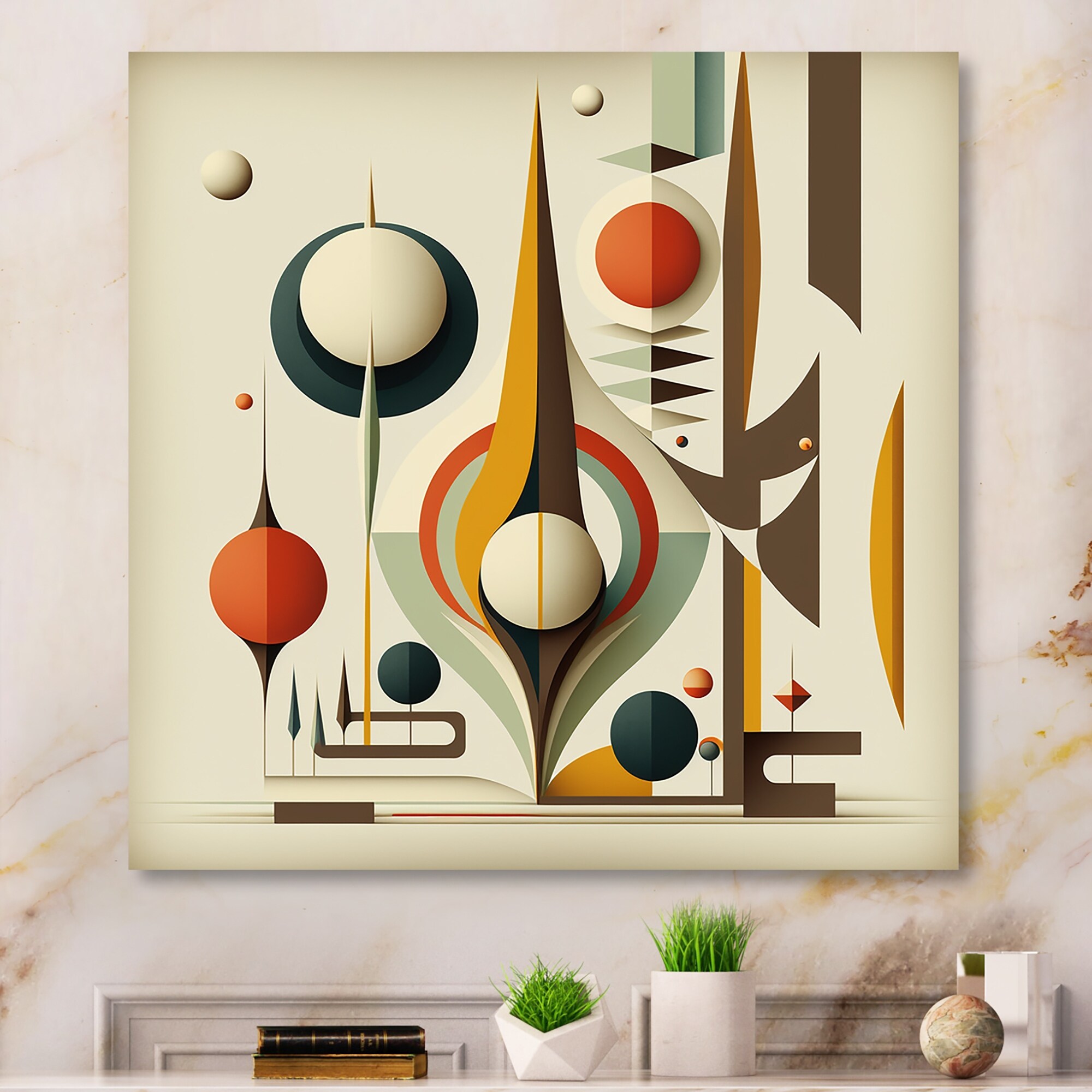 Designart 'Vintage Mid-century Graphics VI' Modern