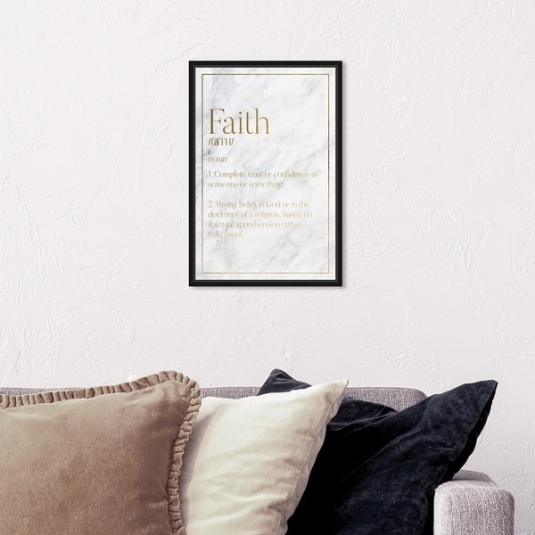 Oliver Gal Faith Typography Typography And Quotes Wall Art Framed Canvas Print Inspirational Quotes And Sayings Gold Gray Overstock 31794746