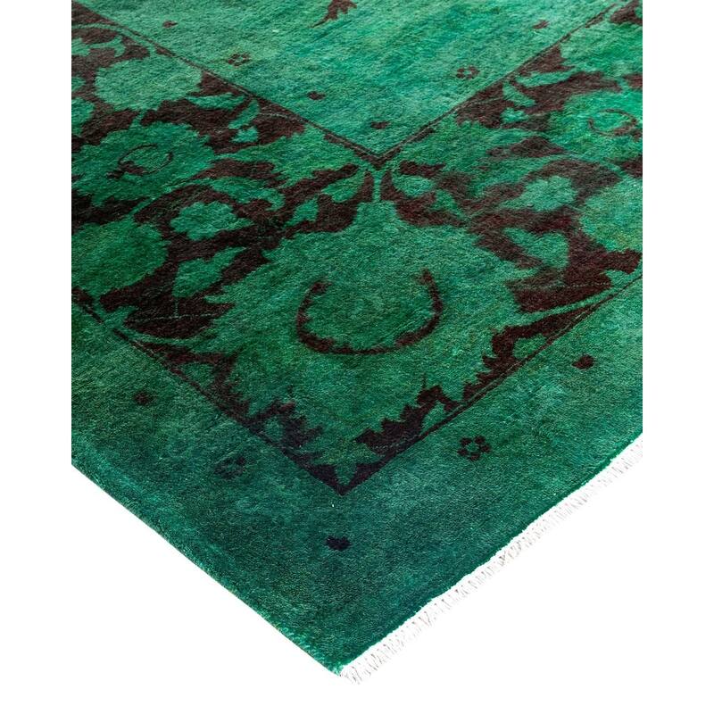 Contemporary Overdyed Wool Hand Knotted Area Rug - 9' 4" x 12' 0"