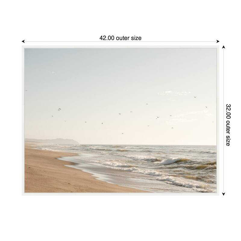 Kate and Laurel Sylvie Coastal Flight Framed Canvas by Crystal Lynn Collins