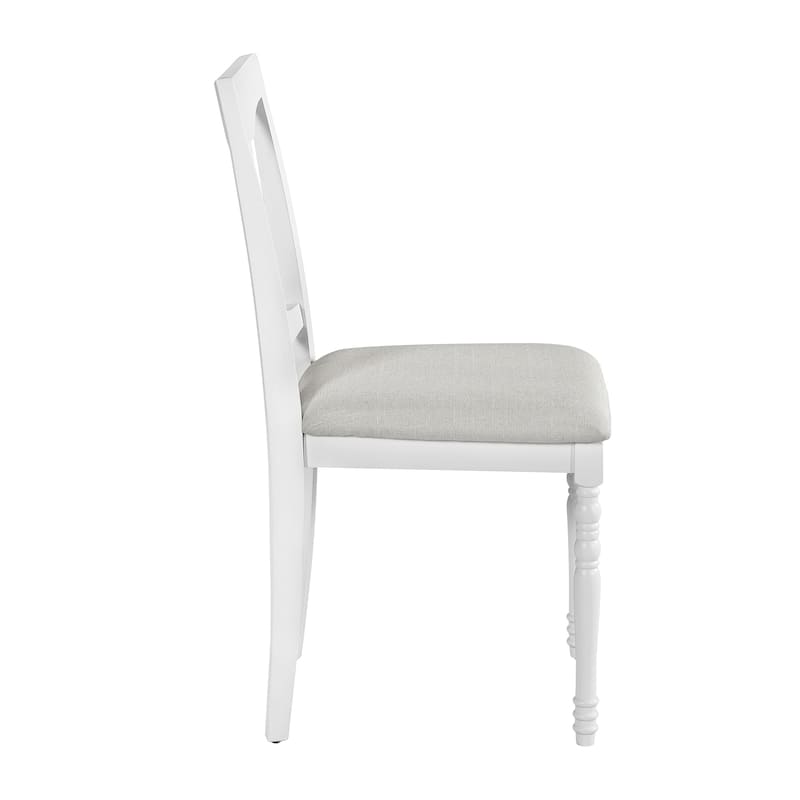Upholstered Dining Chairs Set of 6, Farmhouse Armless Kitchen Chairs with Solid Wood Legs for Dining Room, Living Room