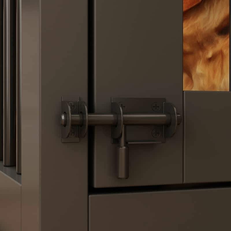 Corner Dog Crate Furniture with Removable Divider, Large Wooden Top Pet Crate End Table for Living Room