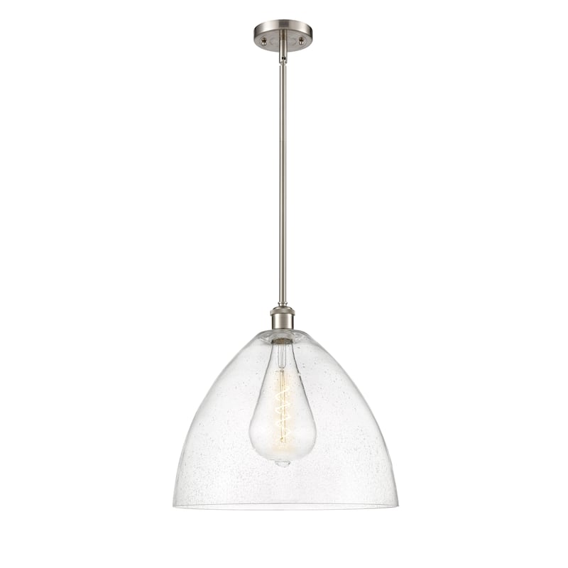 Innovations Lighting Bristol Glass 1 Light 16" Pendant - Seedy/Brushed Satin Nickel