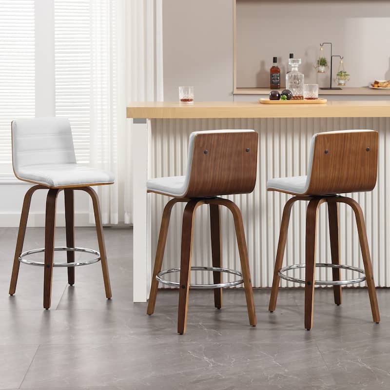26"/29" Faux Leather Swivel Bar/Counter Stools, Set of 2/3