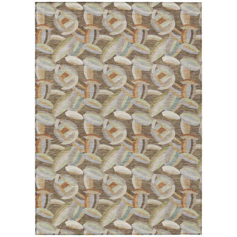 Machine Washable Indoor/ Outdoor Modern Heli Chantille Rug