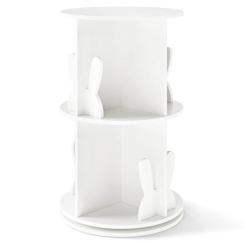 Costway Kids Rotating Bookshelf 2 Tier Freestanding 360° Revolving - See Details