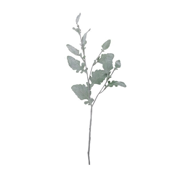 32” Green Frosted Oak Leaf Artificial Christmas Spray - N/A