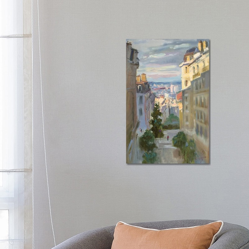 iCanvas "Monmantre Slope Paris France" by CountessArt Canvas Print - 26x18x1.5