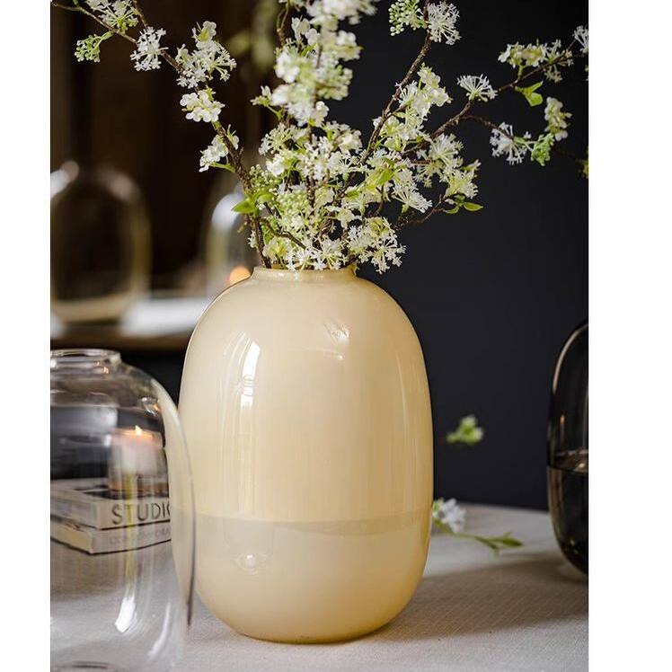RusticReach Modern Glass Vase in Yellow