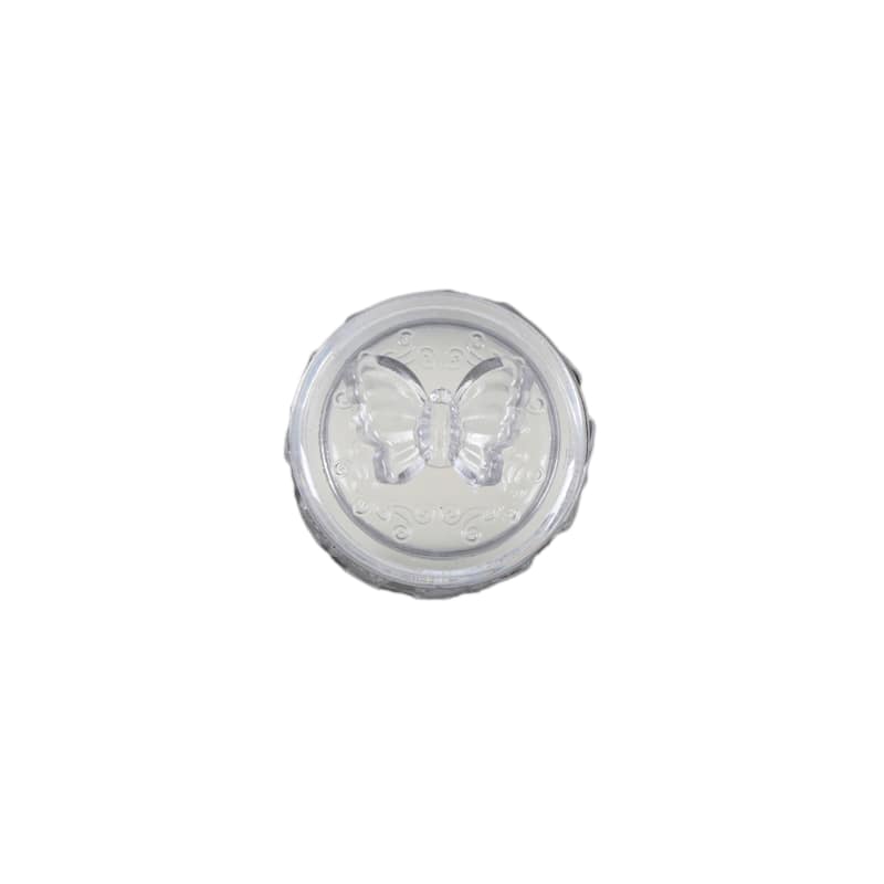 3.25" Clear Glass Candle w Butterfly Lid (7 oz)