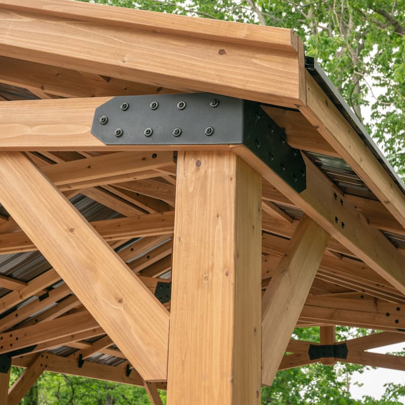Backyard Discovery Norwood 20x12' Cedar Wood Gazebo with Steel Roof