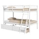 preview thumbnail 17 of 24, Twin Over Twin Bunk Bed Wood Bed Frame with 2 Storage Drawers and Ladder-Gray