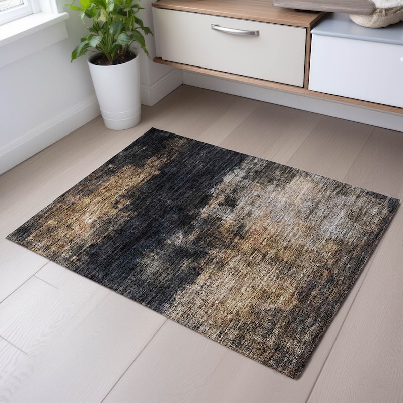 Premium Washable Super Soft Modern Gallery Mayfield Rug - Charcoal - 1'8" x 2'6"