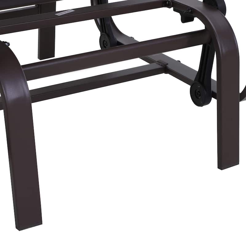 Outsunny Single Glider Brown Mesh Rocking Chair