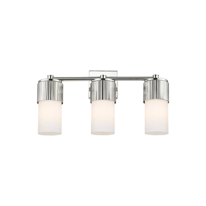 Innovations Lighting 428-3W-10-21 Bolivar Vanity Bolivar 3 Light 21" - Polished Nickel / Matte White