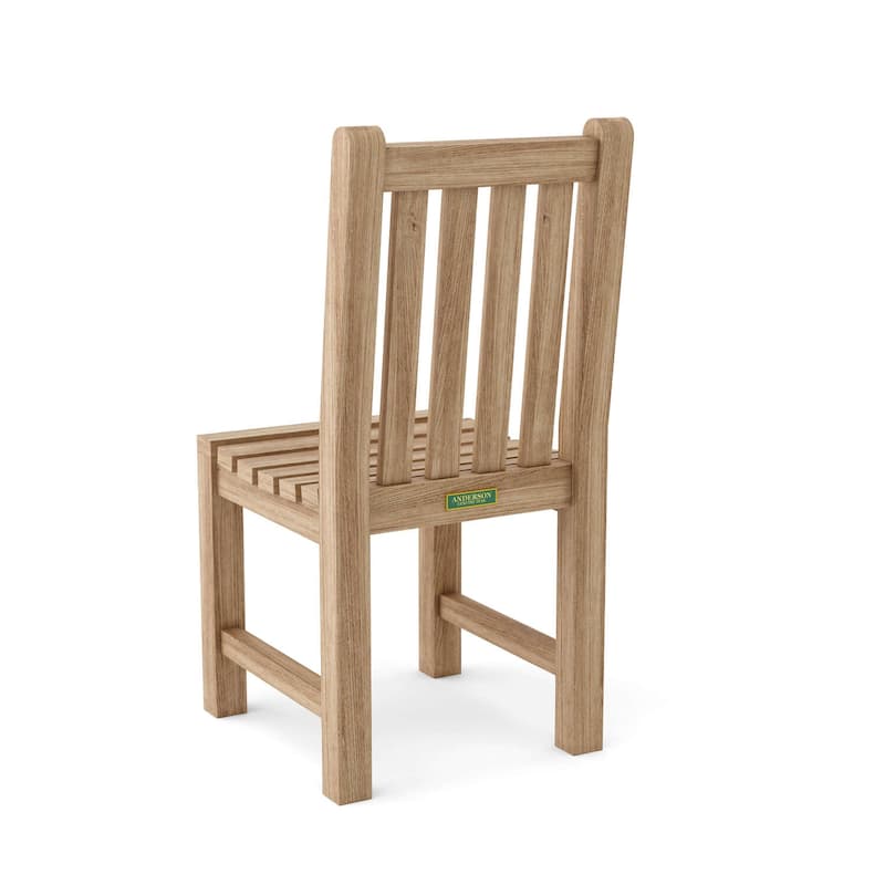 Teak Dining Chair - City Sleek Traditional Style - Indoor Outdoor Use - Sturdy Wood Seating - 35.5