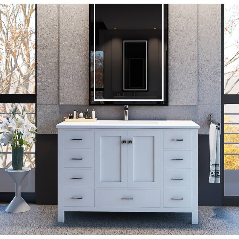 Serenity Solid-Surface Bathroom Vanity Top with Sink
