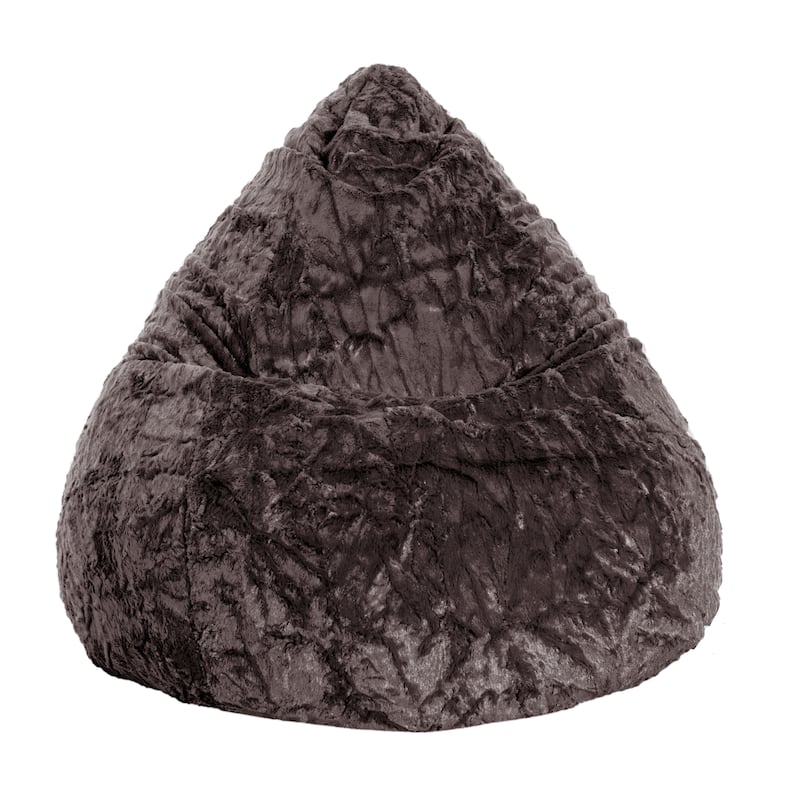Sitting Point Faux Fur Large Fluffy Bean Bag - Charcoal
