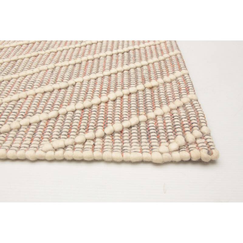 ECARPETGALLERY Braid weave Sienna Cream Wool Rug - 6'0 x 8'8