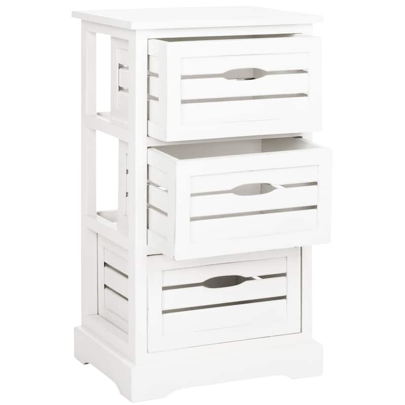 SAFAVIEH Samara 3-Drawer Storage Cream Cabinet - 16.5" x 12.6" x 29.5"