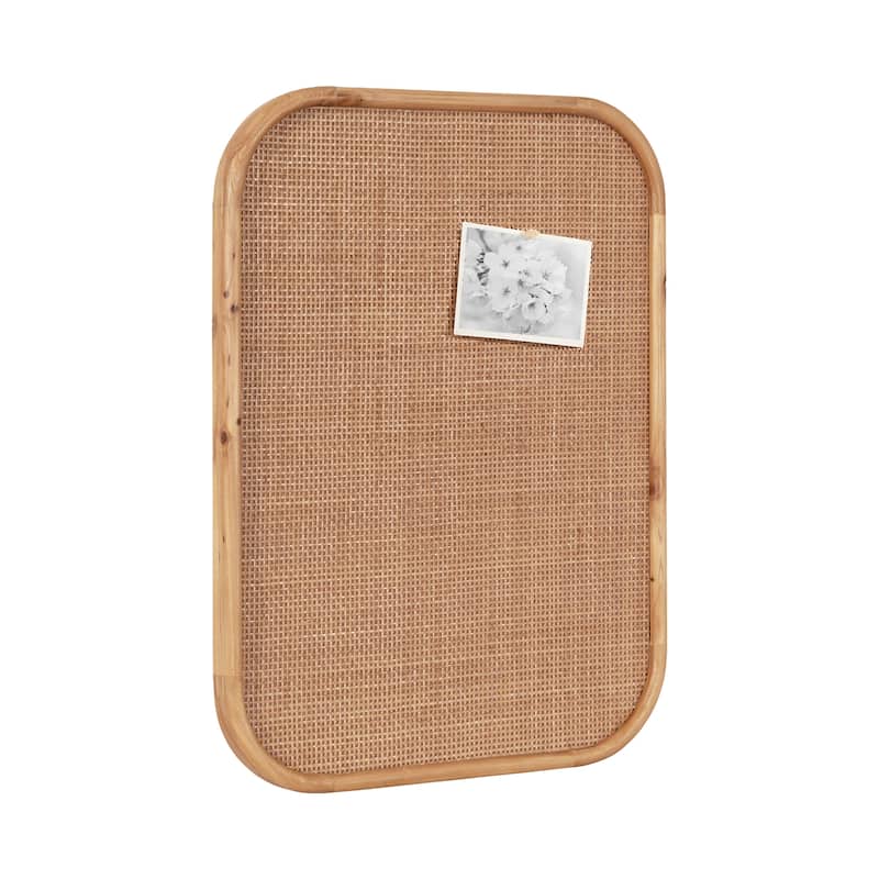 Kate and Laurel Planche Rattan Wall Pinboard - Brown