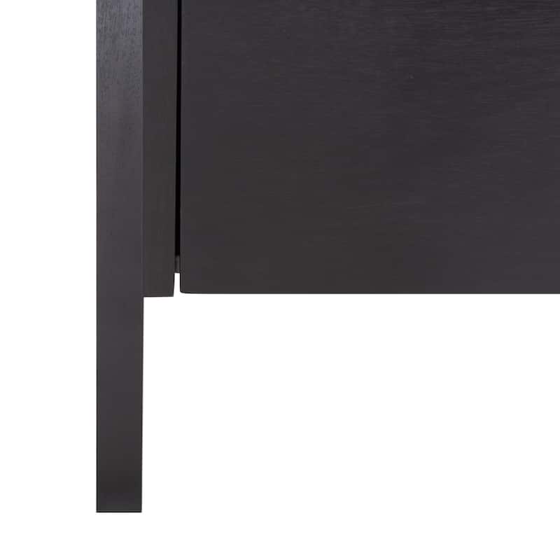 SAFAVIEH Ilianka Natural/Charcoal 3-Shelf 1 Door Etagere - 25" W x 15.4" L x 72" H - 25Wx15Dx72H