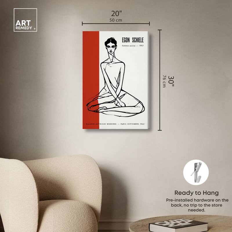 Schiele's Red and White Canvas by Art Remedy, Gallery Wrapped