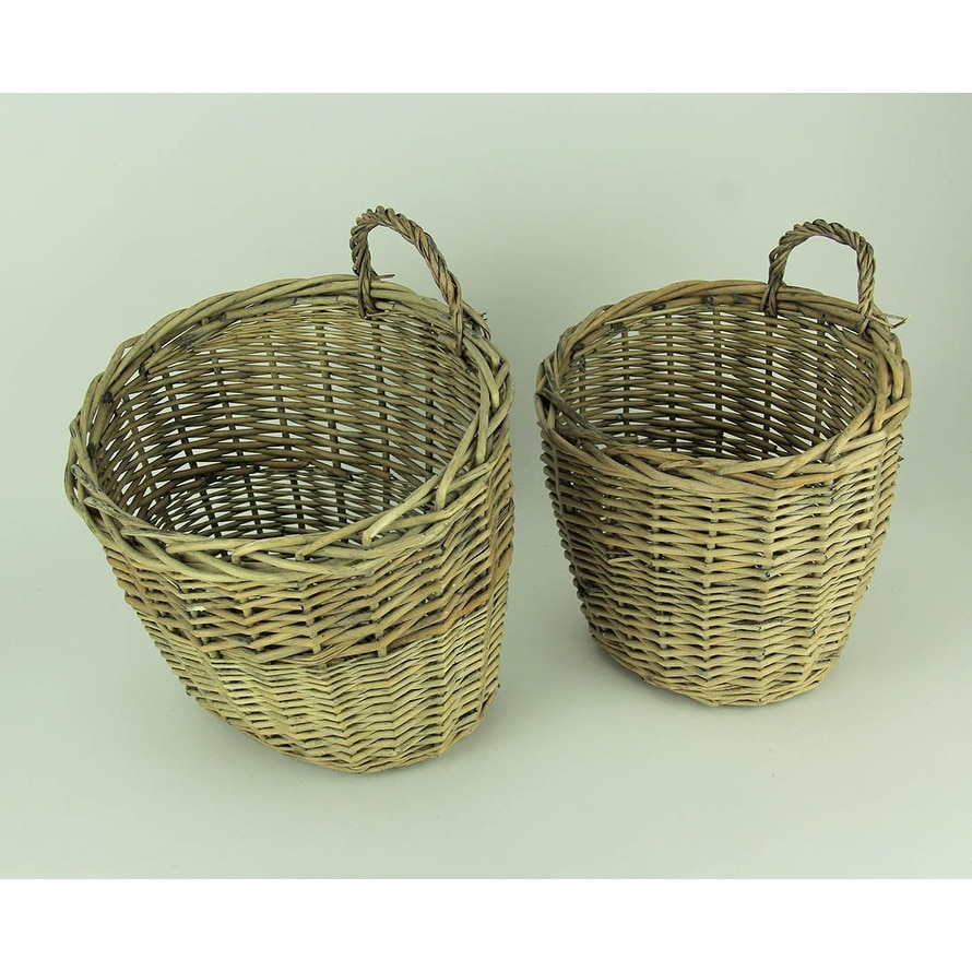 Set Of 2 Nesting Woven Willow Fat Pocket Wall Mounted Wicker Baskets 12 X 11 75 9 25 Inches Set Of 2 Nesting Woven Willow Fat Pocket Wall Mounted Wicker Baskets 12 X 11 75 9 25 Inches