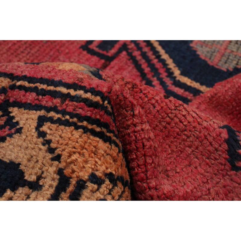 ECARPETGALLERY Hand-knotted Melis Vintage Red Wool Rug - 4'0 x 9'7