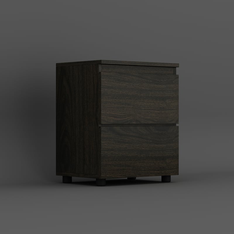 Nightstand Bedside Table Wood 2-Drawer End Table White/Brown