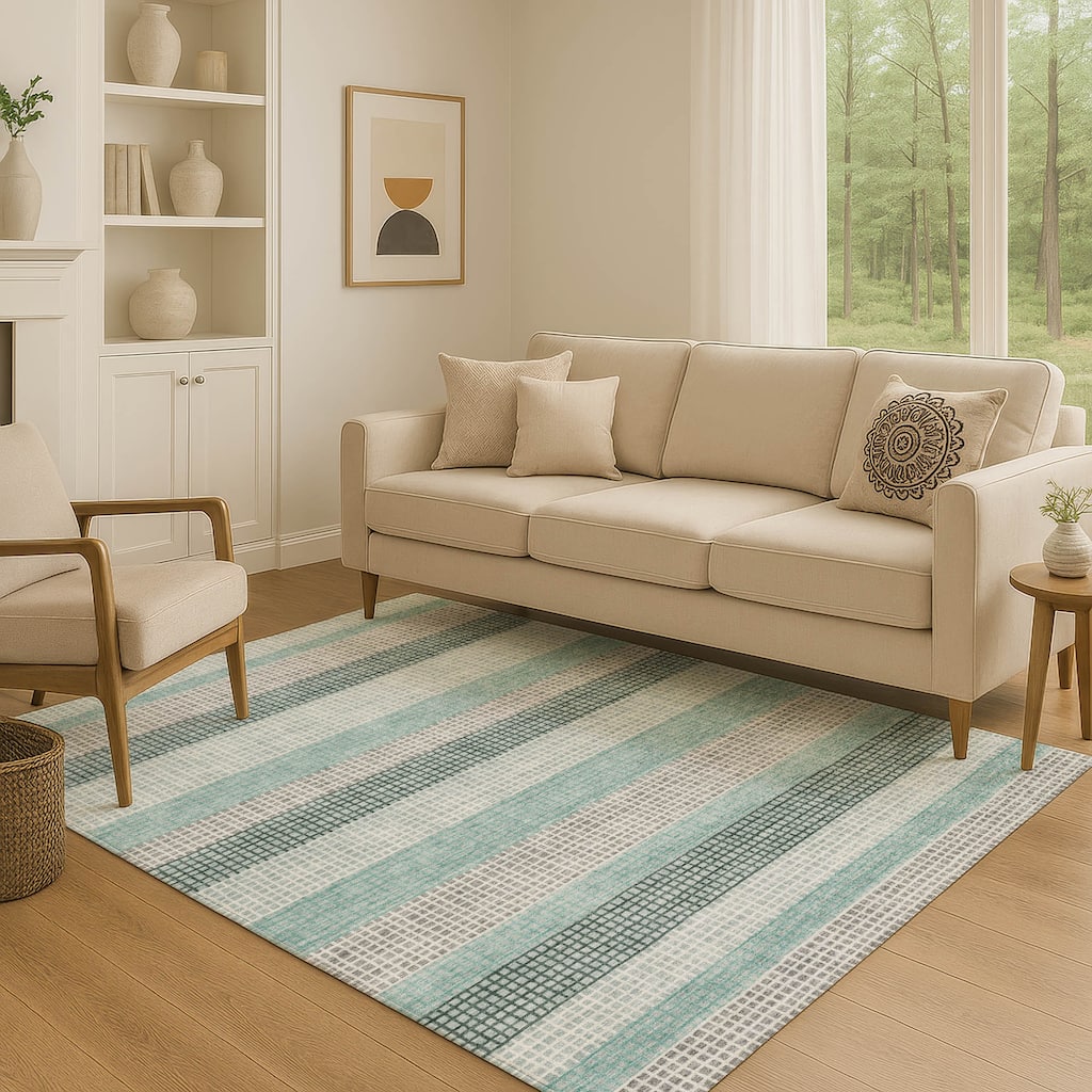 Premium Washable Super Soft Modern Stripe Mayfield Rug