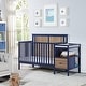 preview thumbnail 12 of 24, Suite Bebe Connelly 4-in-1 Crib and Changer Combo Midnight Blue/Vintage Walnut