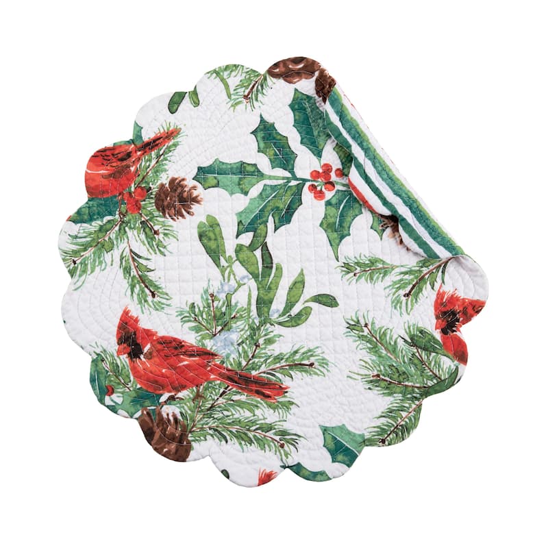 Delwyn Cardinal Round Placemats Set of 6, 17"