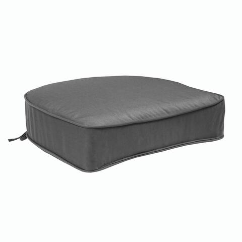 Decor Therapy Outdoor Canvas Charcoal Welted Round Back Seat Cushion - 19 in. x 18 in. x 5 in.