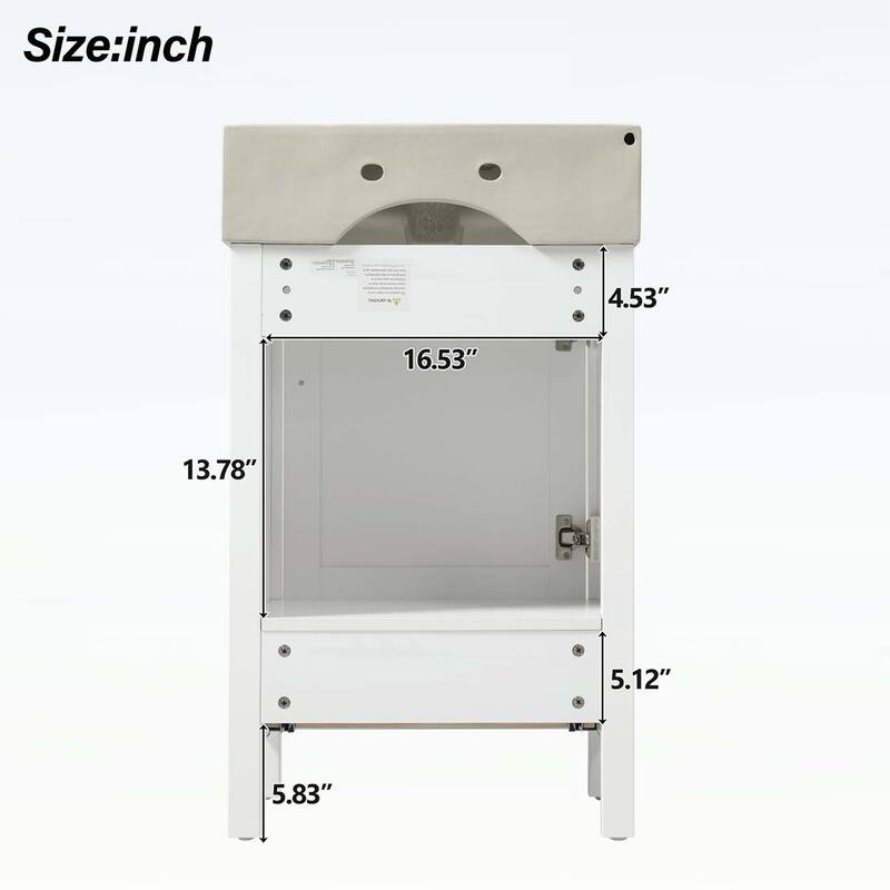 Minimalist Bathroom Vanity with Ceramic Sink,Wood Frame,and Drawer - Ideal for Small Bathrooms