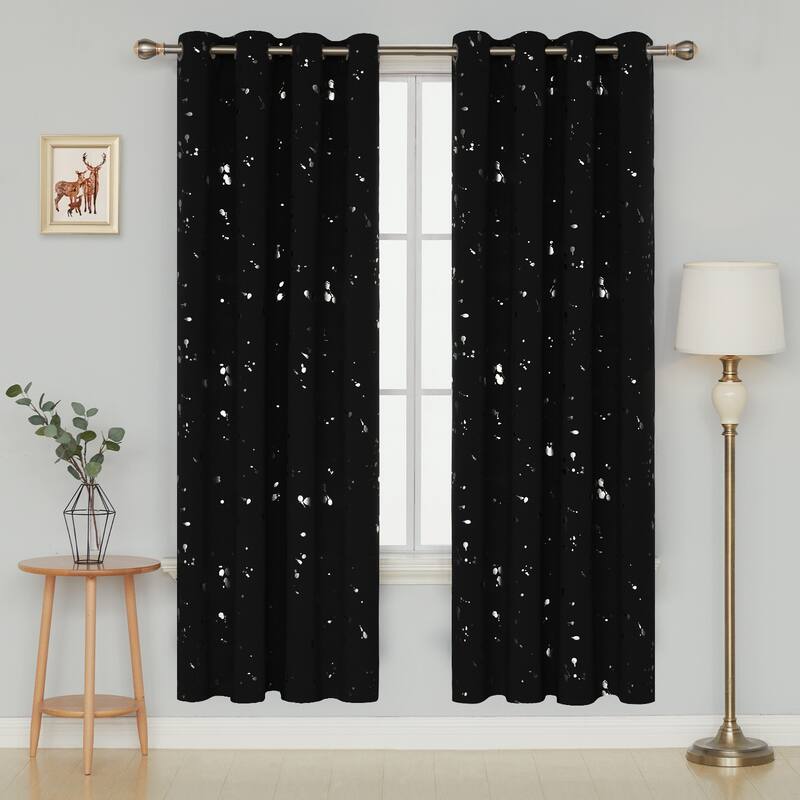 Deconovo Silver Spot 52 Width Curtain Panel Pair (2 Panel)