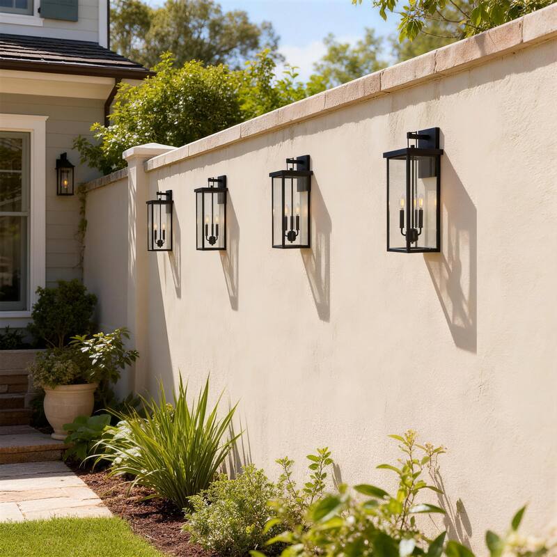 Outdoor Iron Rectangular Wall Light - 4 pack - Large