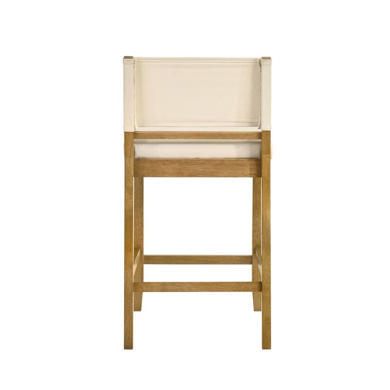 Yanely Mdoern Bar Stool, Upholstered Counter Height Stool with Solid Wood Legs