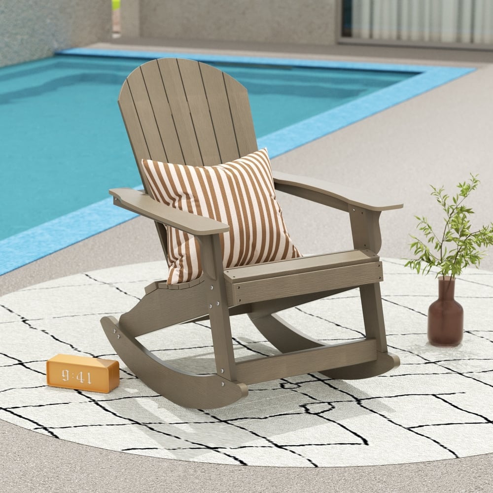 Vineyard HIPS Outdoor Eco-Friendly All Weather Seashell Rocking Adirondack Chair