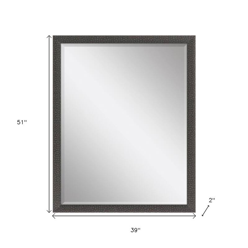 HomeRoots 51" Dark Brown Solid Wood Framed Accent Mirror - 39.00 in. x 51.00 in. x 2.00 in.
