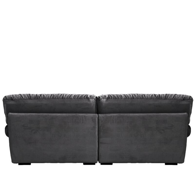 105" Suede Fabric Sectional Sofa Cloud Shape Couch for Living Room