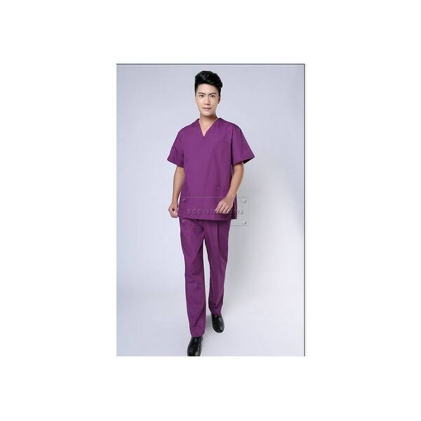 Shop Male Nursing Medical Doctor Scrub Set Uniform Doctor Biohazard Suits Divided Suits Operating Room Purple M Overstock 28759651