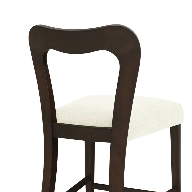 Roomfitters Counter Stool Set of 2, Modern Kitchen Bar Stool with Upholstered Seat and Wood Frame