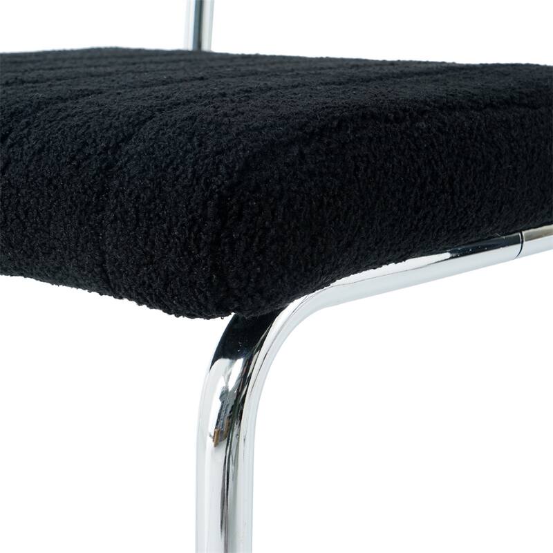 Fabric Light Luxury Dining Chair with Metal Legs(Set of 2) - N/A