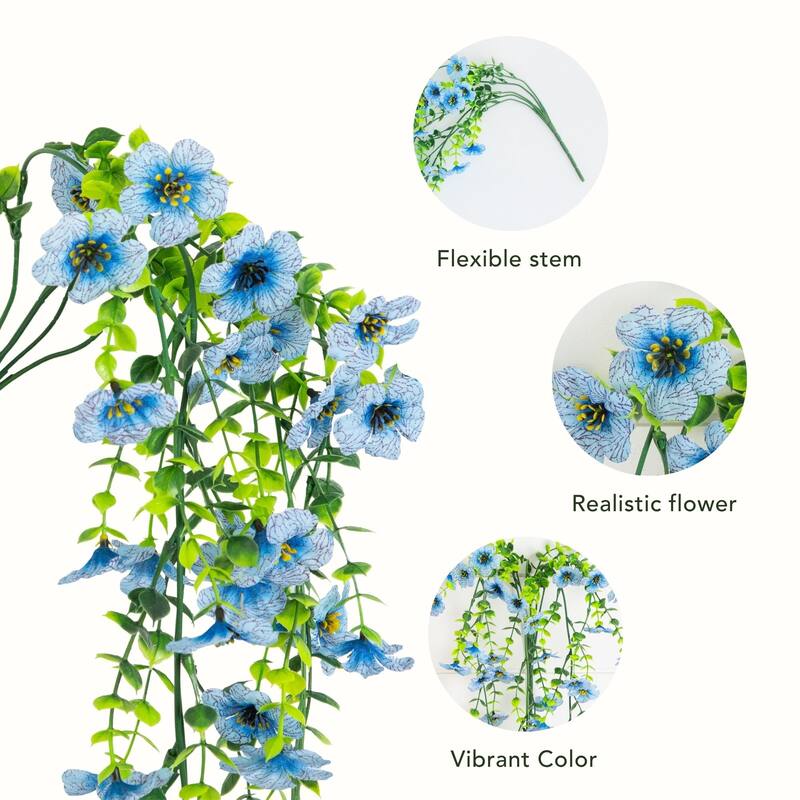 31-in UV Resistant Artificial Daisy Hanging Plant - Set of 6