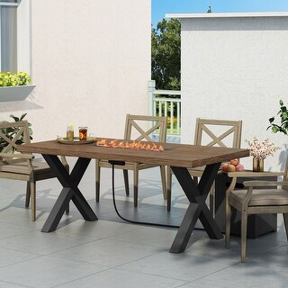 Lewiston Outdoor Outdoor 40,000 BTU Fire Pit Dining Table by Christopher Knight Home