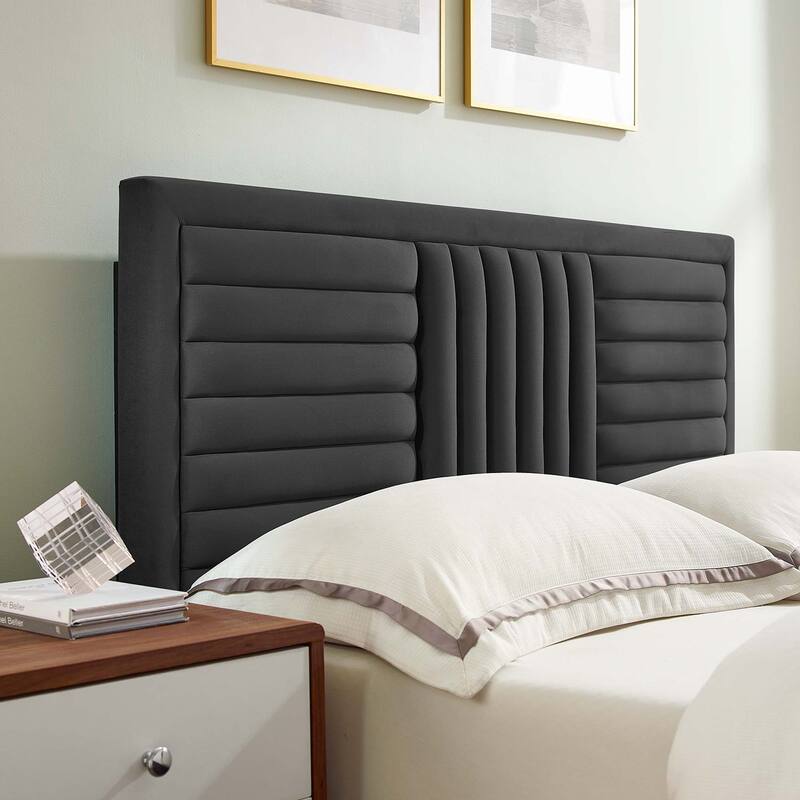 Sofia Channel Tufted Performance Velvet Queen Platform Bed