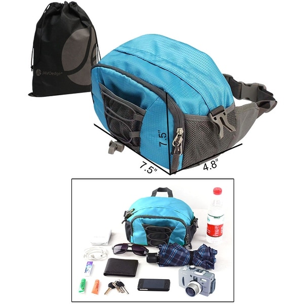 Blue Water Bottle and Accessories Dual Function Storage Shoulder / Funny Pack for Biking, Hiking, Sports