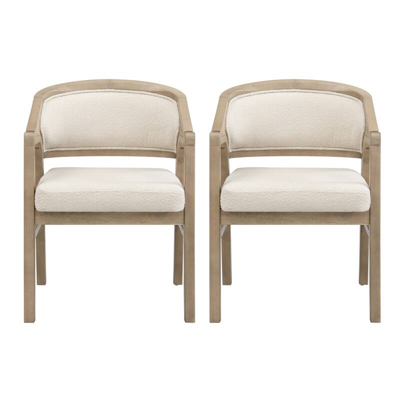 Christopher Knight Home - Nala Modern Upholstered Wood Dining Chair with Ergonomic Curved Back (Set of 2)