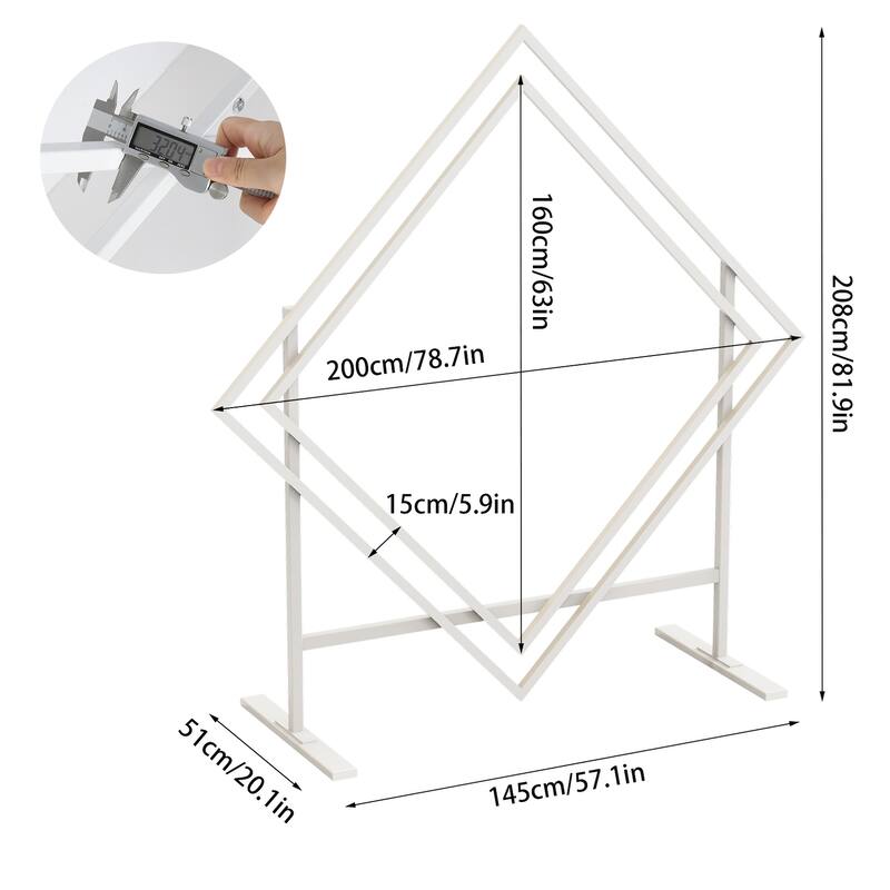 Large Sturdy Diamond Wedding Arch Heavy Duty Iron Backdrop Stand Kit